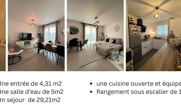 Maison récente 2021 - 94m² - 3 chambres - jardin - garage - Ormoy