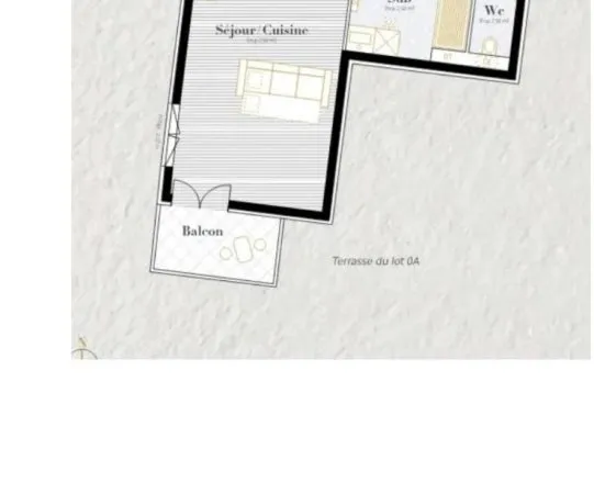 Studio 1 pièce 36 m²