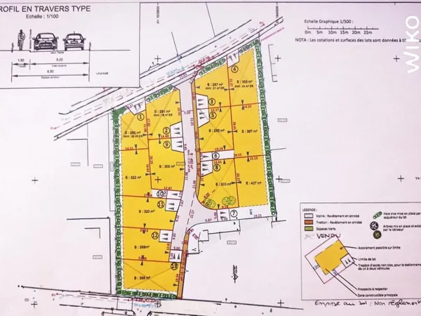Terrain en individuel 300 m²