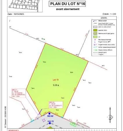 Terrain en lotissement 508 m²