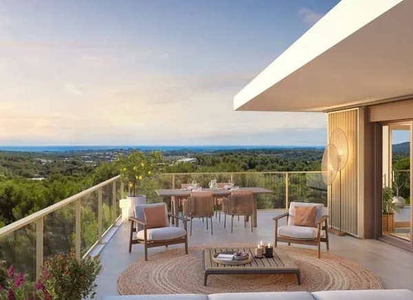 Valbonne - Sophia Antipolis - Programme neuf au coeur d'une pinède - Vue dégagée Mer et collines