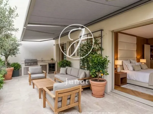 Paris 18e - RUE DAMRÉMONT / FÉLIX ZIEM - Rez-de-jardin - 91m² Carrez - 3 chambres - jardin 68m² - 2 