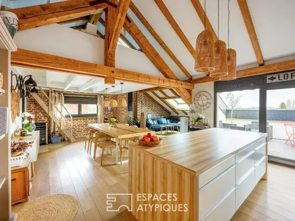Appartement aux allures de loft sous les toits d'un ancien atelier