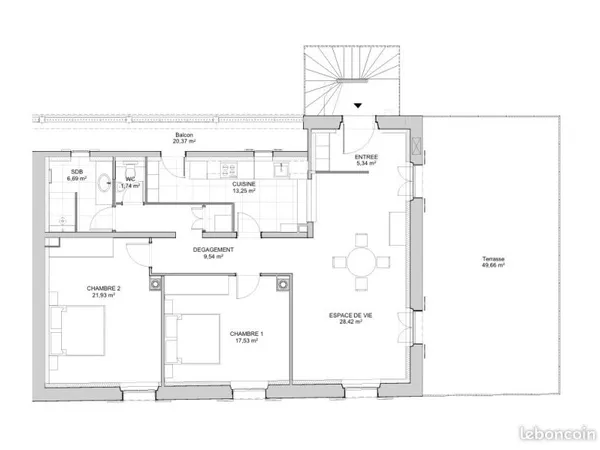 Appartement rénové en plein vignoble