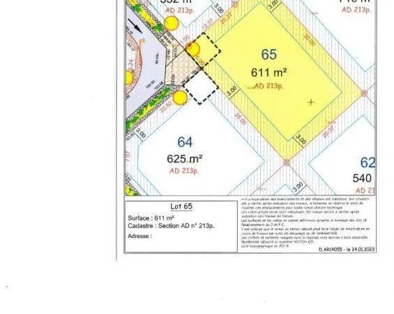 Terrain 611 m²