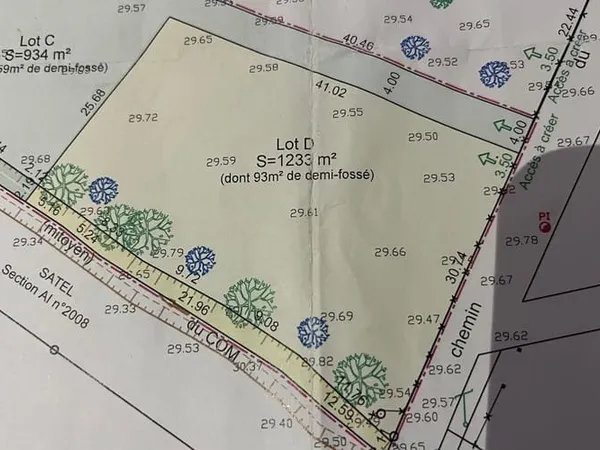 Terrain 1233 m²