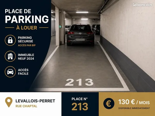 Parking sécurisé - Immeuble neuf 2024 - Levallois Rue Chaptal