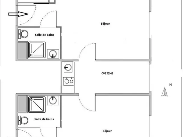 Studio 3 pièces 38 m²