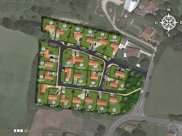 Terrain en individuel 553 m²