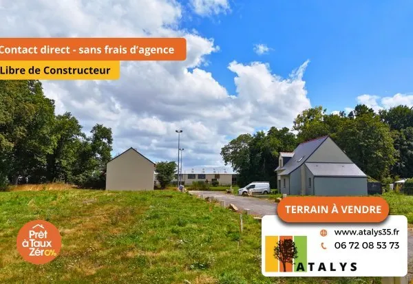 Terrain viabilisé, libre de constructeur
