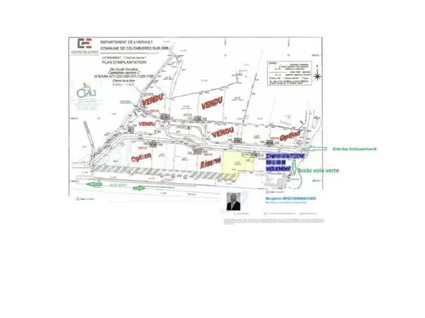 Terrain constructible - viabilisé - 704m² à Colombières sur Orb