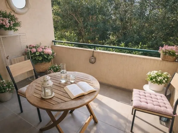 T1 avec terrasse Cap Brun, proche plages et écoles