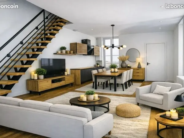 Appartement duplex T4 de 116 m² entièrement rénové avec caractère