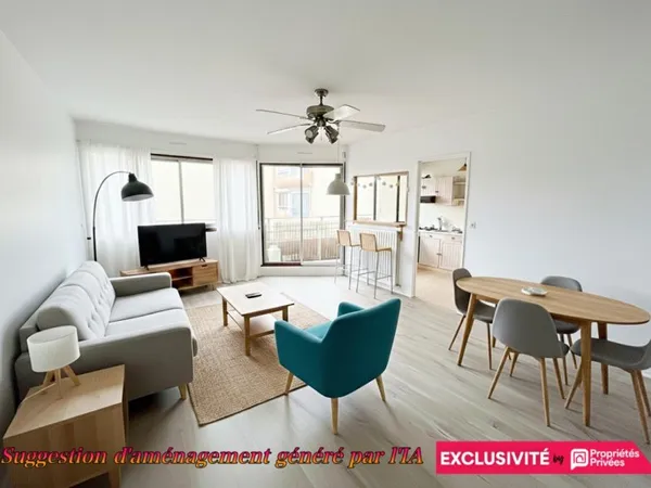 Appartement Bordeaux 2 pièce(s) 52,3 m2 terrasse garage parking