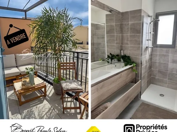 FRAIS DE NOTAIRES OFFERT: Appartement en duplex Sarrians 3 pièce(s) 66.80 m2 terrasse 7,1 m2, 2 park
