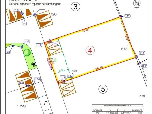 Terrain constructible 424 m²