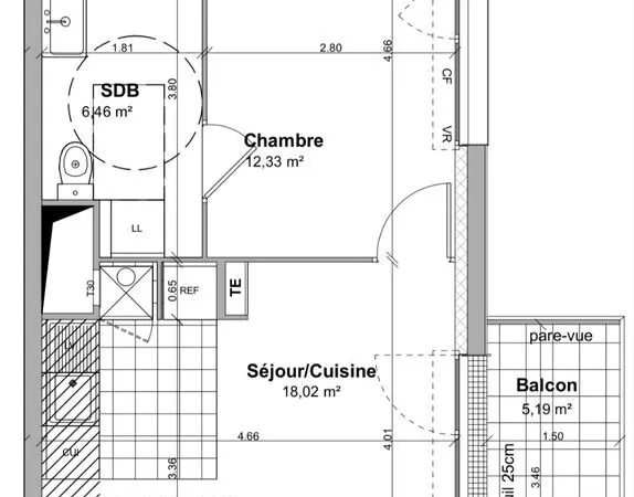 Appartement T2 avec balcon