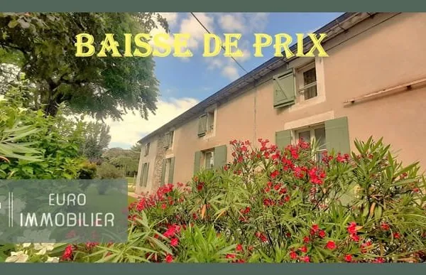 Maison en pierre de 153 m² 4 CH , terrain clos 1862 m² - GIR