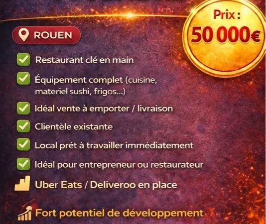 Restaurant sushi à vendre