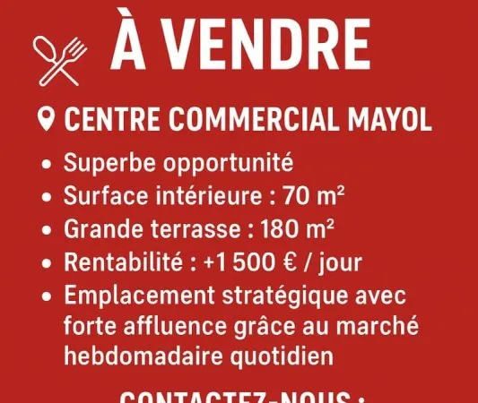 Fonds de commerce 1 pièce 70 m²