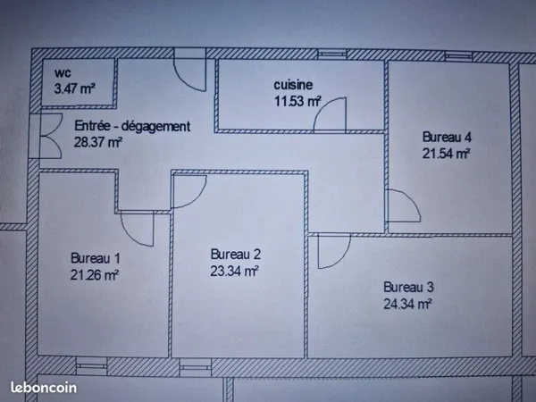 Plateau 134 m² à louer