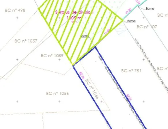 Terrain en individuel 1600 m²