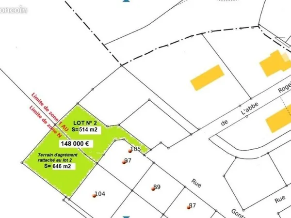 🏡 Terrain constructible viabilisé de 1 160 m² - Fontaine-Henry