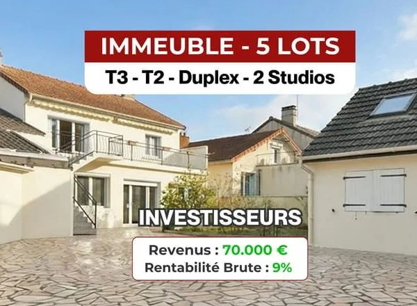 IMMEUBLE DE RAPPORT 4 À 5 LOTS PARKINGS PRIVATIFS CAV
