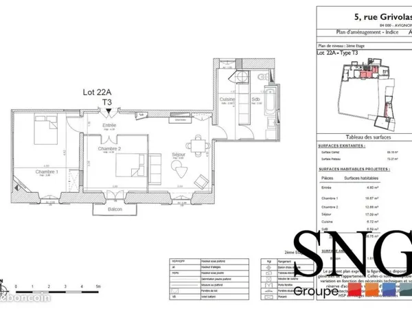 Appartement 3 pièces 67 m²