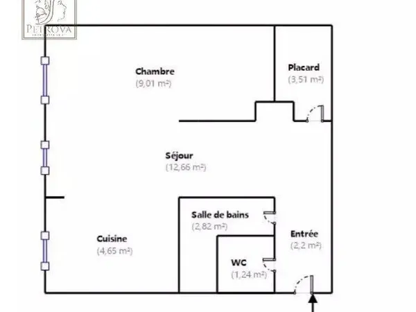 Appartement 2 pièces 36 m²