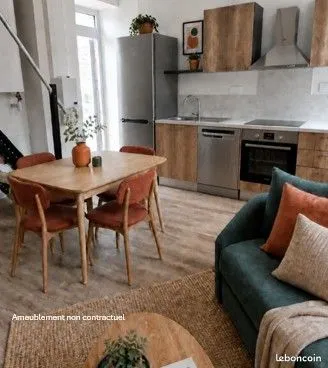 T3 meublé 39 m² - rénové - jardin - 580 CC
