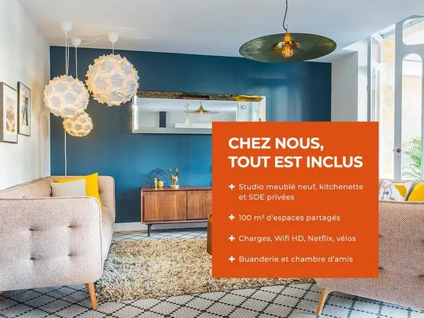 Studio meublé en coliving - Tout confort