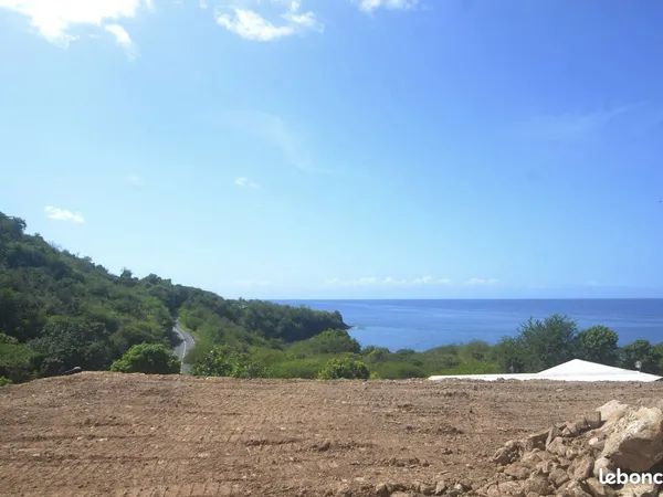 Vente terrain vue mer panoramique - accès mer (Baie de Coreille, Bouillante)