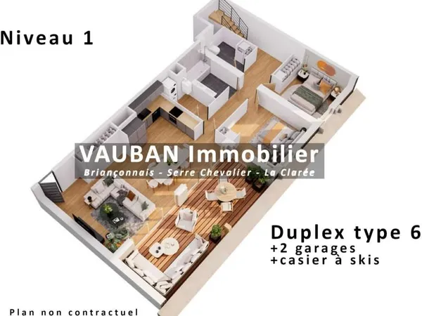 Appartement T6 en Duplex + 2 garages + casier à skis à Brian