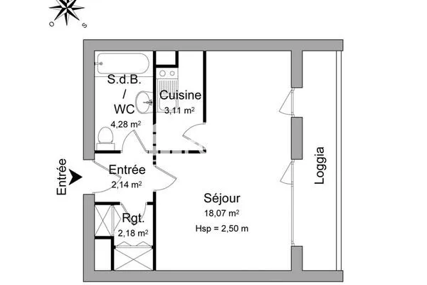 Appartement 1 pièce 30 m²