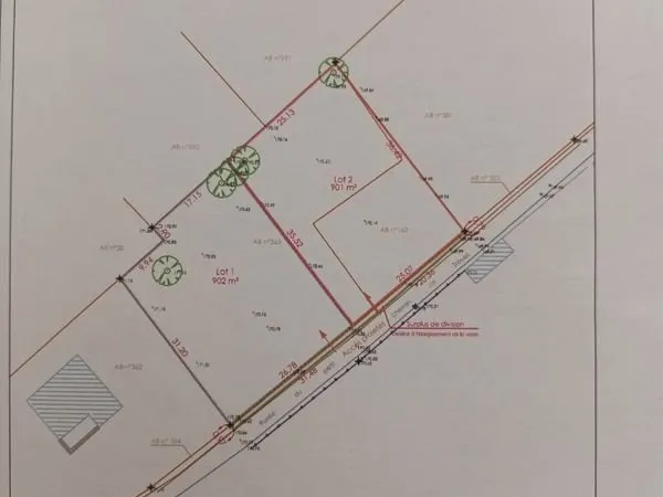2 terrains à bâtir de 900m2 chacun