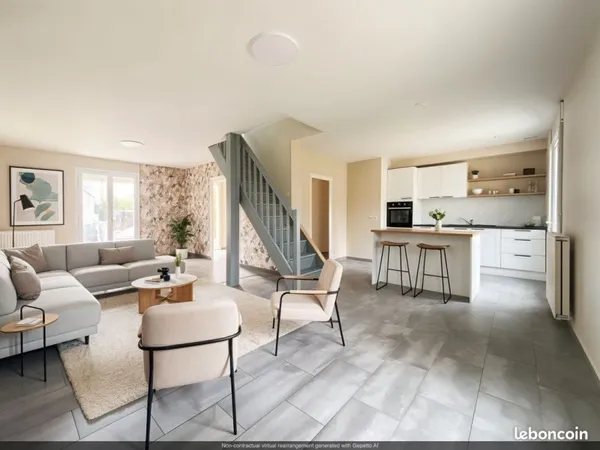 Maison 5 chambres & 1 bureau, 1 garage, 134 m2 rénovée intégralement + terrain 1100m2