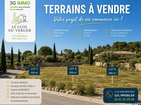 Terrain viabilisé dans un village prisé - Triangle Uzès / Alès / Nîmes
