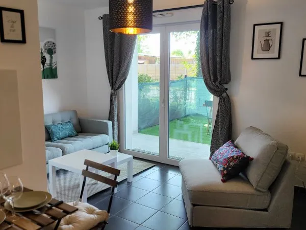 Loue appartement 40m² Lanton - Coeur du Bassin d'Arcachon, T2, 3 couchages, RDC terrasse