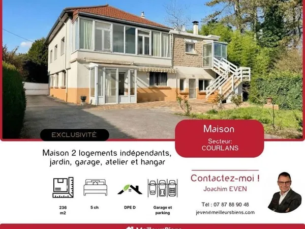 Maison de 236 m2 avec 2 logements, jardin et atelier