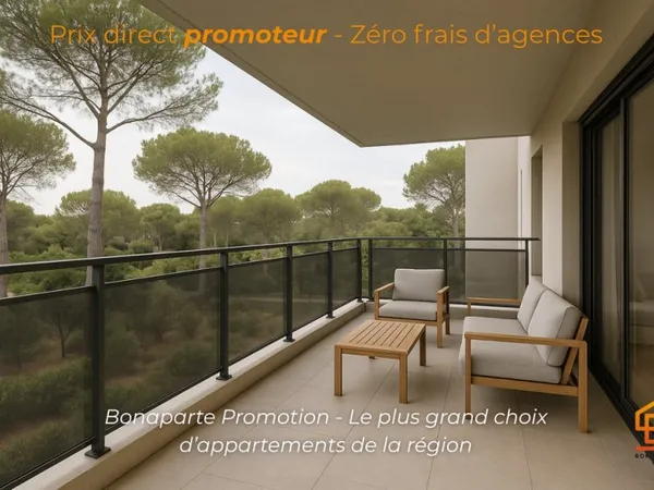 A 5MN A PIED DE LA PLAGE T3 NEUF AVEC TERRASSE