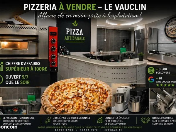 à vendre - fonds de commerce pizza artisanale | le vauclin
