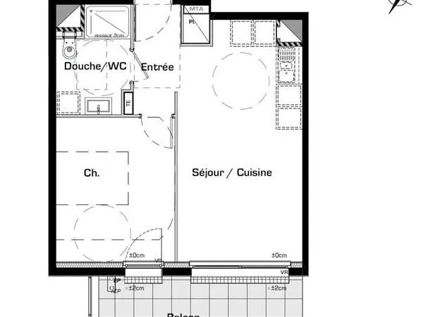 F2 neuf de 41 m² à Montigny-Lès-Metz avec place de parking privée en sous-sol (660 /mois + provision