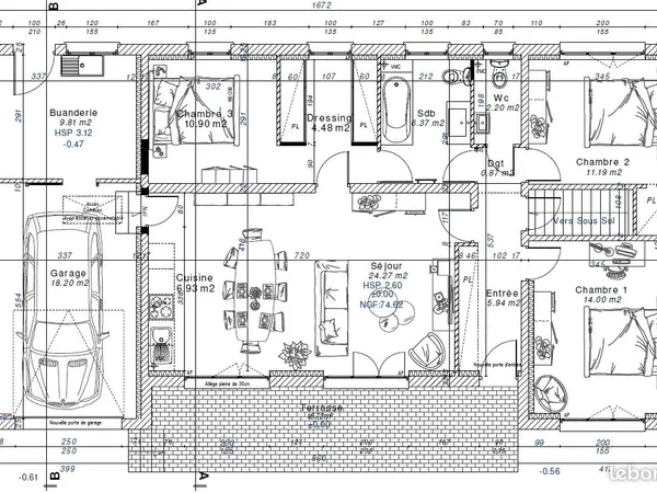 Maison 4 pièces 115m² de plain-pied