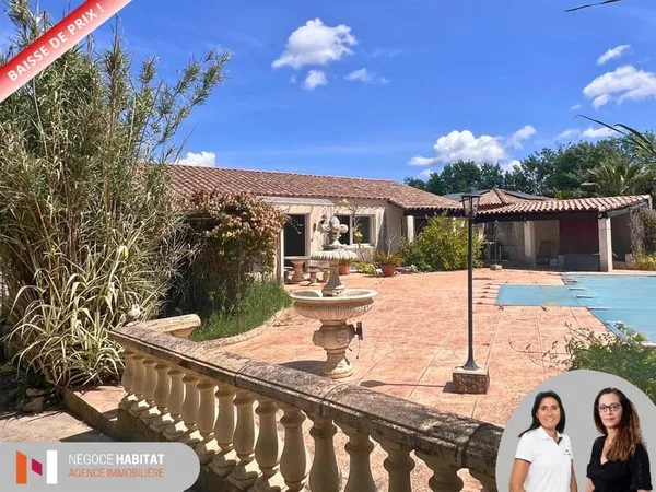 Villa + 3 Garages Sur Grand Terrain Avec Piscine