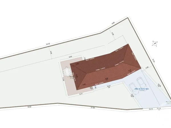 Terrain 1054 m²