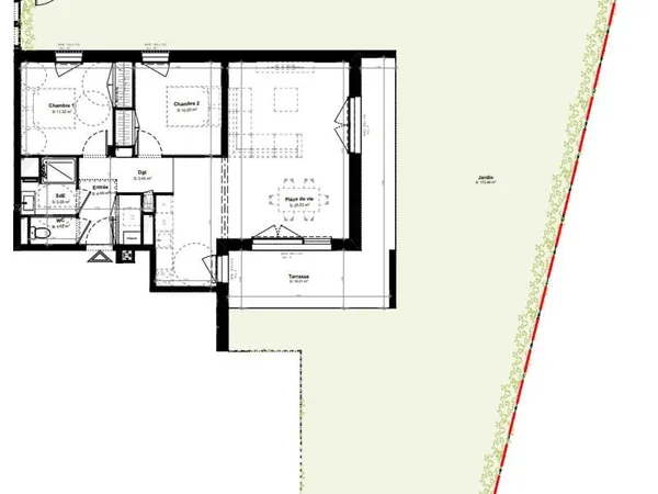 T3 70m² avec terrasse + jardin, Résidence neuve à Idron