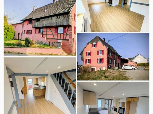 Maison alsacienne rénovée - 135 m² au sol - 3 niveaux - Jardin - DPE C - Helfrantkirch
