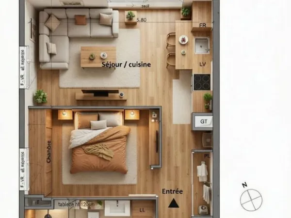 Bel appartement T2 avec Terrasse, idéal 1ere acquisition