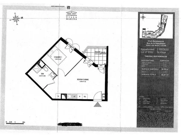 Appartement 2 pièces 38 m²